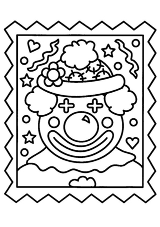 Clown 17 - Coloriages cirque - Coloriages - 10doigts.fr